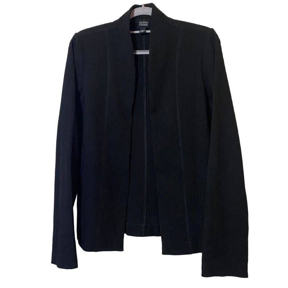 Eileen Fisher Women's Black Open Front Basic Jacket Sz S